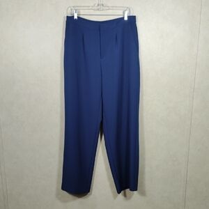 05165 Chadwicks blue pleated front knit dress slacks L NEW